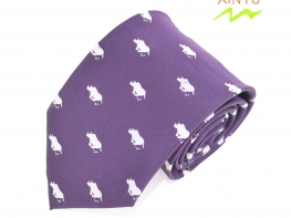 Purple animal marked tie customized factory direct sales  low MOQ high quality necktie cravat 紫色动物标记领带来图定制工厂直销低起订量高品质