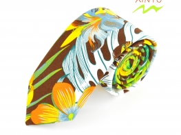 Cotton Printing Necktie Nice Flower Design Custom Production By Your Pattern棉布印花领带来图定制