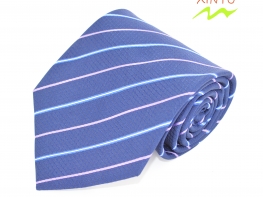 Silk necktie samll strip design classical color dark blue ties cravat 真丝细条纹经典藏青领带