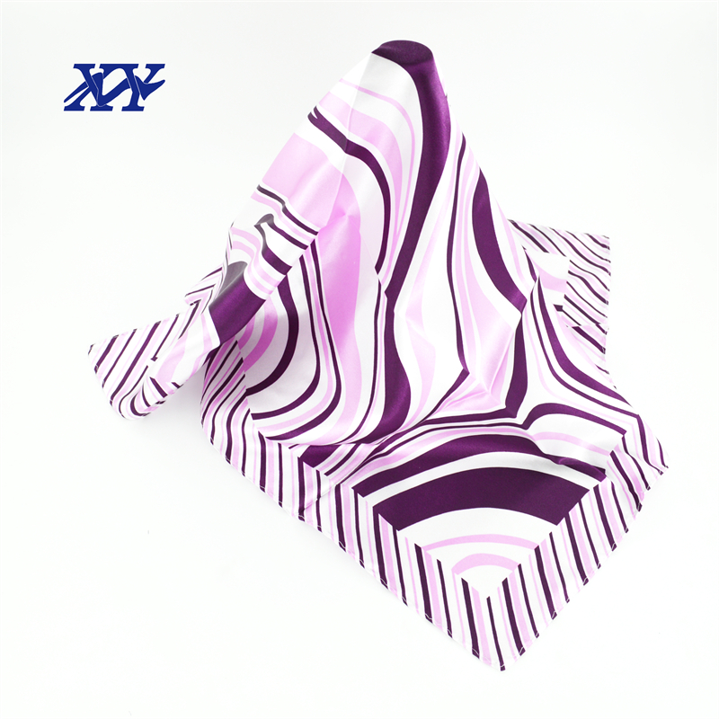 Silk Scarf Purple Wavy Strip