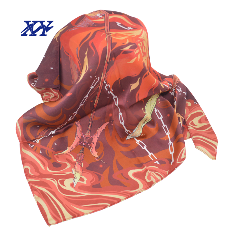 Silk Fairy Tale Design Scarf Digital Printing Scarves Kerchief 真丝数码印花方巾丝巾