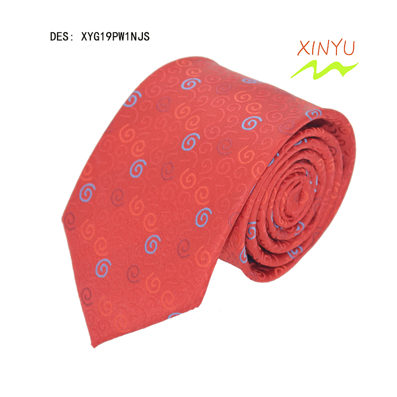 Red Classical Design Woven Necktie With Custom Logo For Suit 红色正装领带设计可带标记