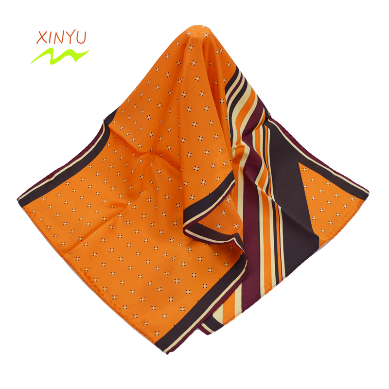 130*30CM SILK LONG SIZE SCARF ORANGE COLOR WITH STRIPE PATTERN CUSTOMIZED PRODUCTION FACTORY HIGH QUALITY