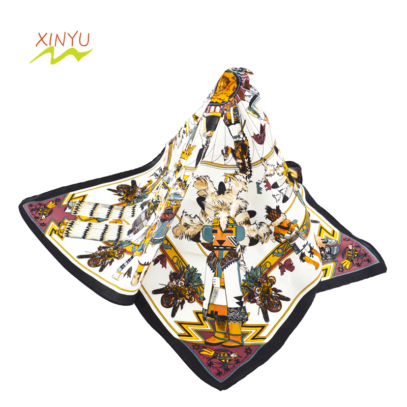 SILK EXQUISITE LUXURY PATTERN SCREEN PRINTING SCARF NECKWEAR ACCESSORIES